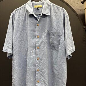 Tommy Bahama Blue Silk Button Down Shirt